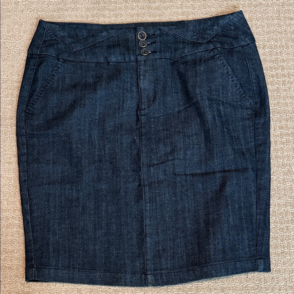 One 5 One Dark Blue Pencil Skirt
